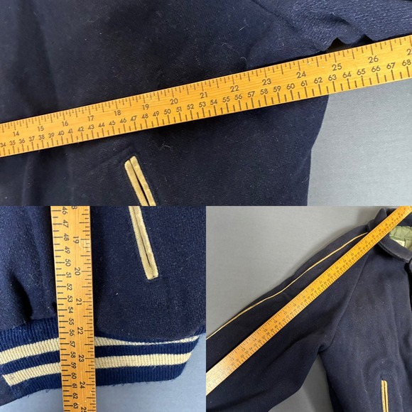 Vintage Empire Sporting Goods Men's Wool Varsity Jacket Size XL, Navy Blur - Picture 7 of 7